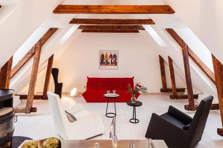 modern attic with a view of the rooftops d0fb103