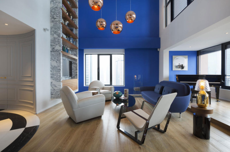 Classy Blue Penthouse In Shanghai, China classy blue penthouse in shanghai china 6ce8b5f