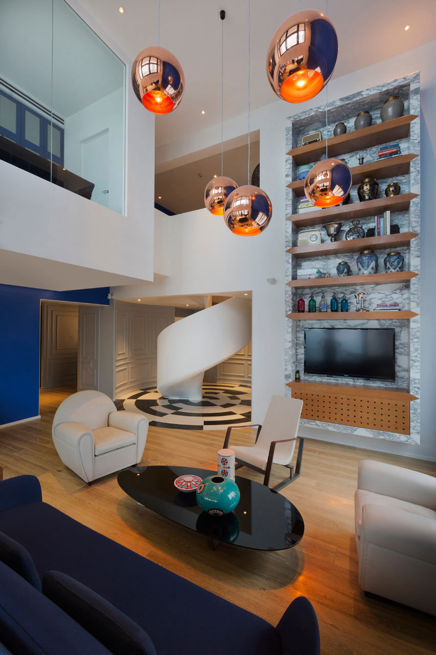Classy Blue Penthouse In Shanghai, China classy blue penthouse in shanghai china b11bf72