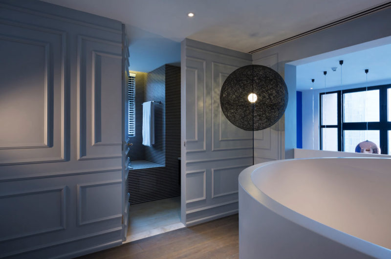 Classy Blue Penthouse In Shanghai, China classy blue penthouse in shanghai china e532c79